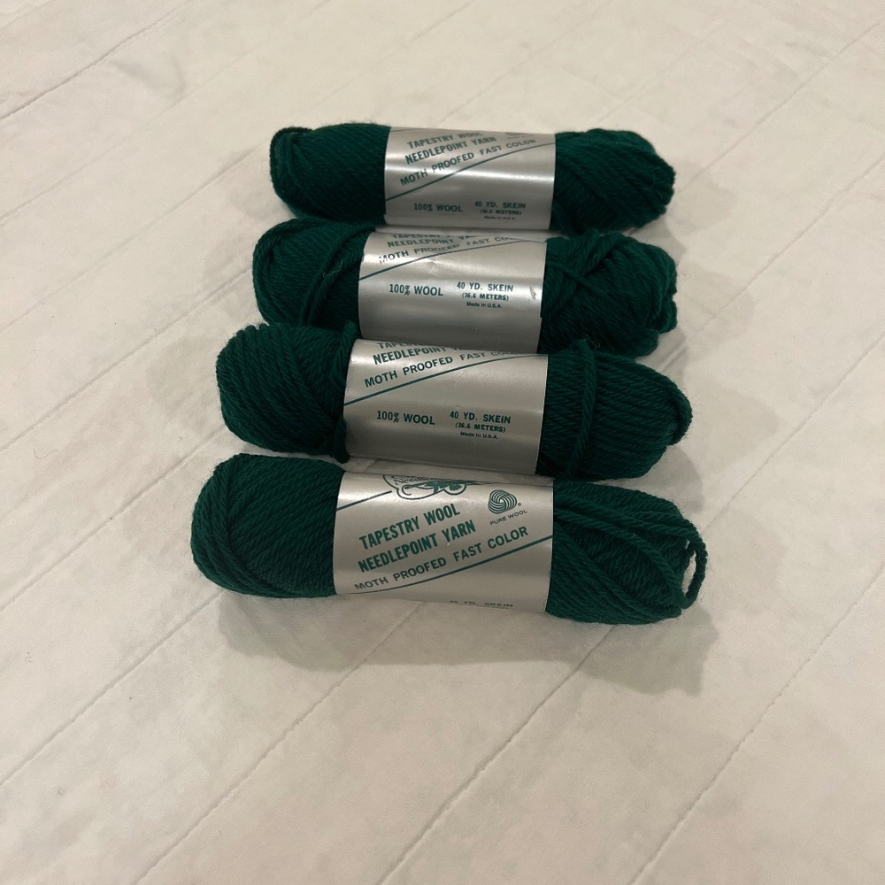 Tapestry Wool Needlepoint Yarn Elsa Williams--4 Skeins 40 Yards Per Skein